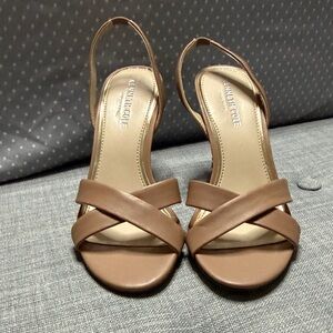 Kenneth Cole Brown Crisscross Slingback Sandals
